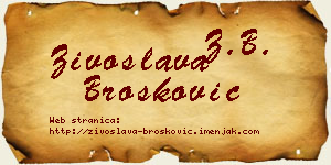 Živoslava Brošković vizit kartica